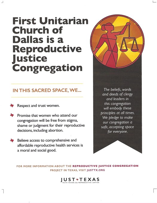 First Church is Reproductive Justice Congregatio